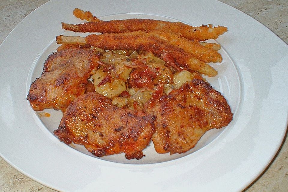 Knoblauchhähnchen mit Orangenkartoffeln