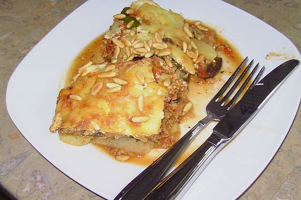 Mangold-Lasagne mit Schafskäse