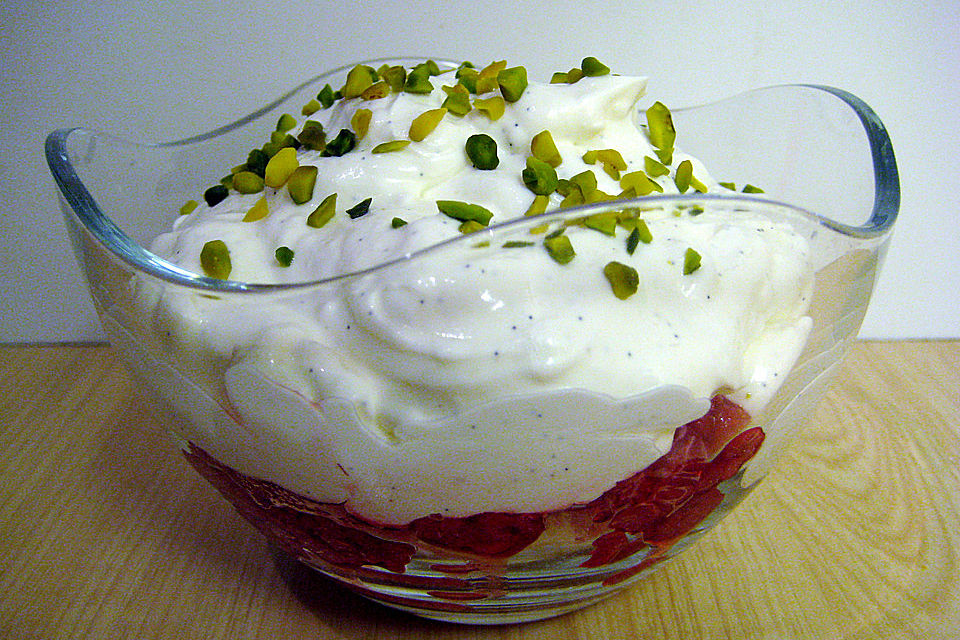 Mascarpone - Creme mit Himbeeren