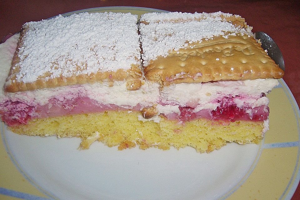 Butterkeks-Himbeer-Kuchen