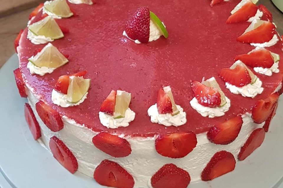 Erdbeer - Limetten - Torte