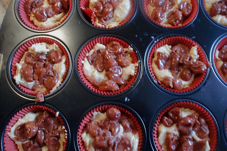 Saftige Kirschmuffins