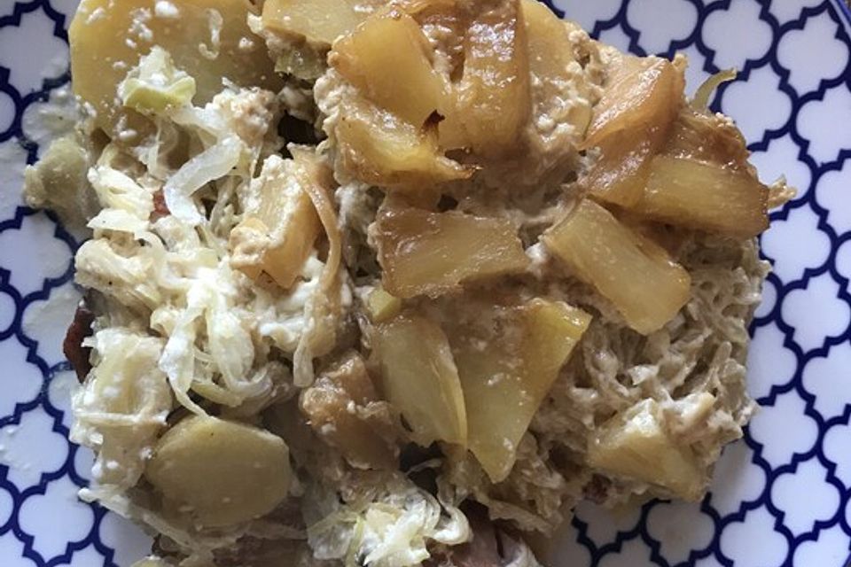 Sahnesauerkraut mit gepökeltem Kasseler