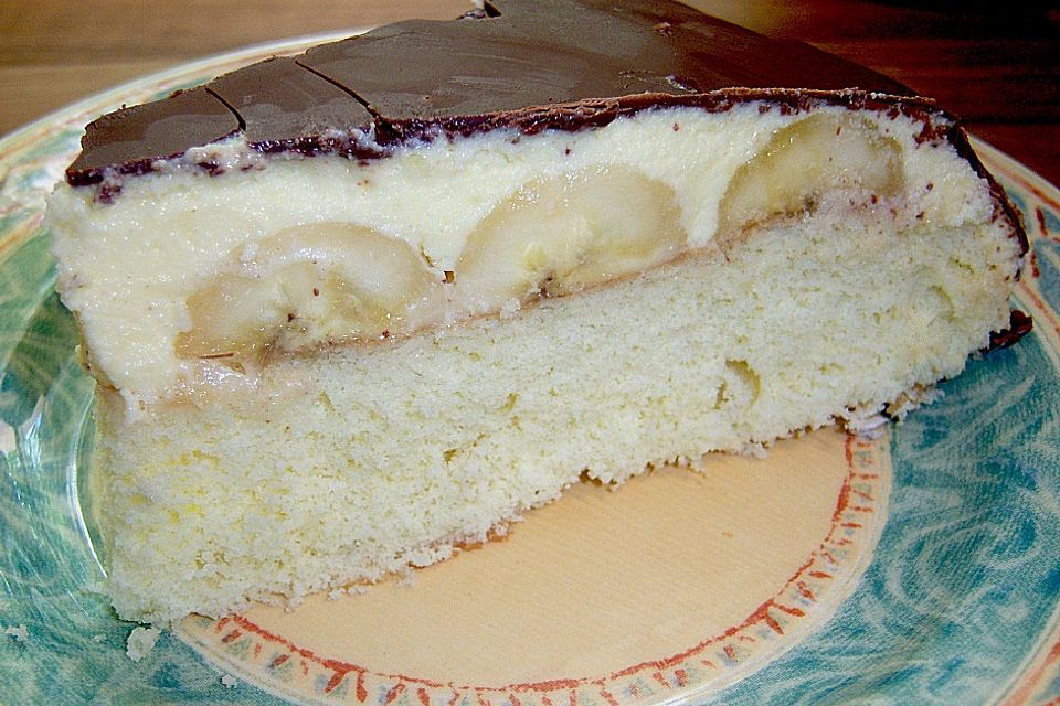 Bananentorte mit Schokoguss