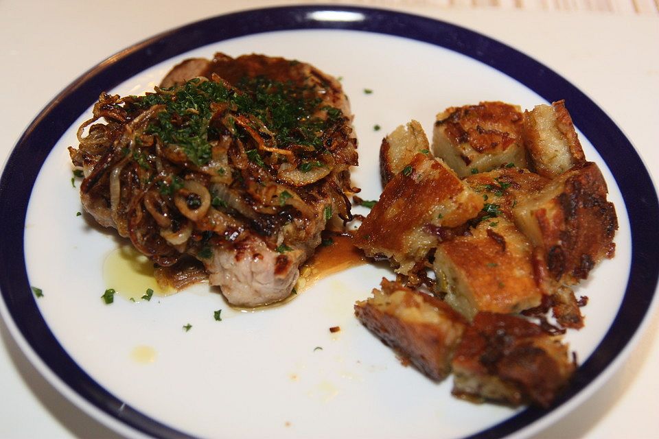 Biersteak mit Zwiebeln