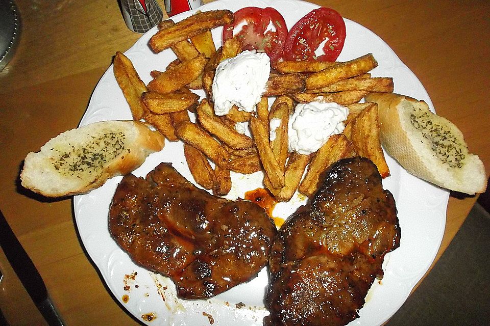 Biersteak mit Zwiebeln