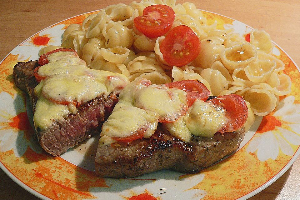 Rumpsteak überbacken