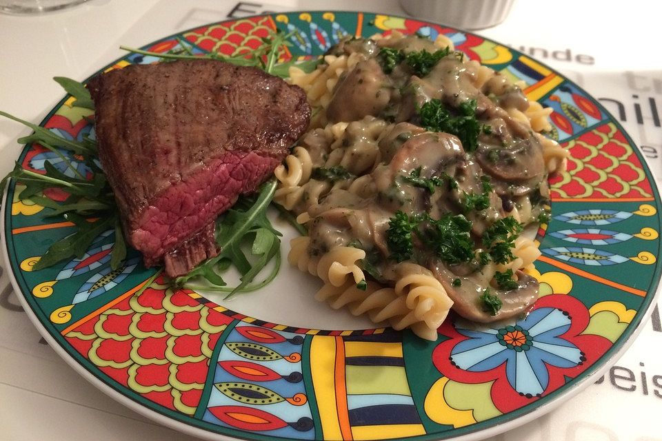 Steak mit Pilzsauce