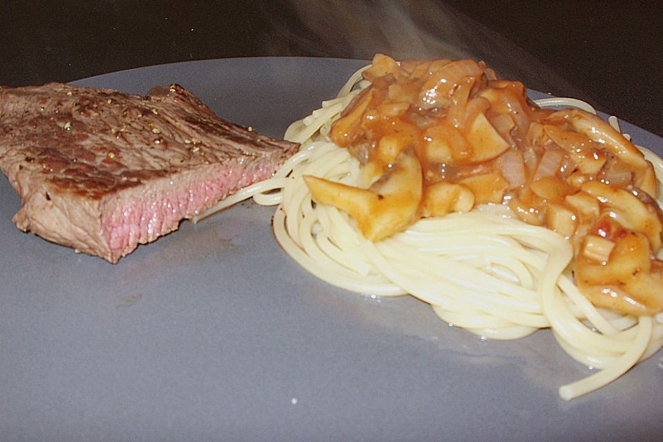 Steak mit Pilzsauce