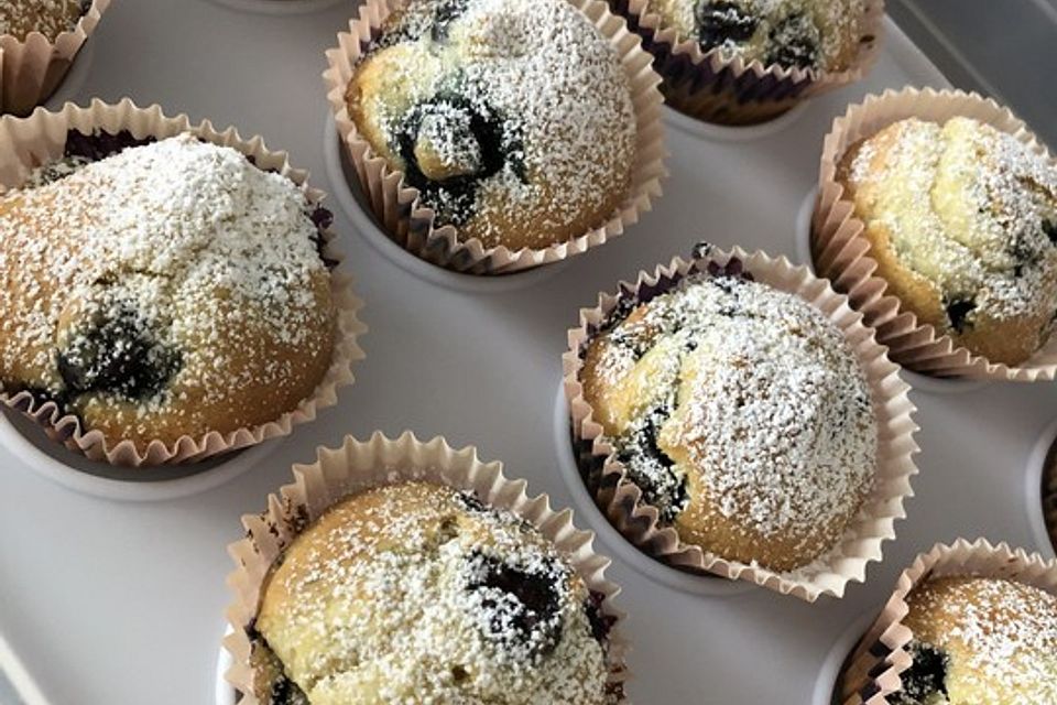 Mile high Blueberry Muffins