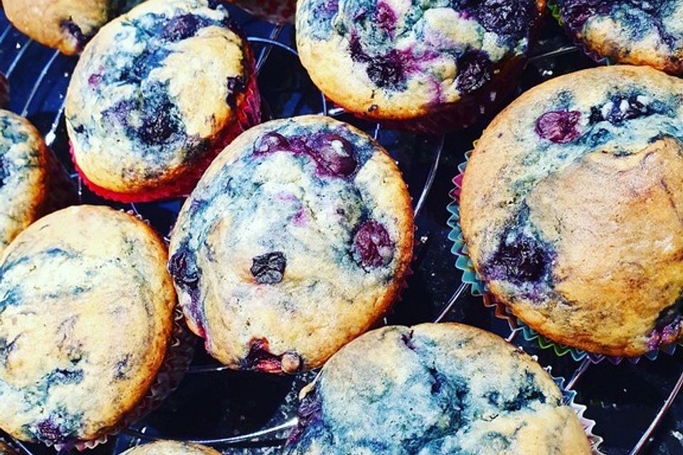 Mile high Blueberry Muffins