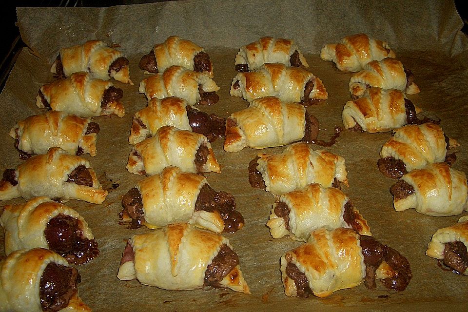 Gefüllte Schoko - Croissants