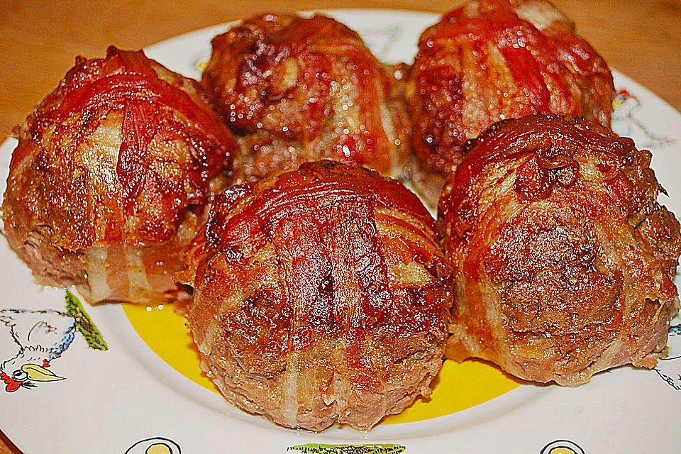 Hackfleisch - Muffins in Baconhülle