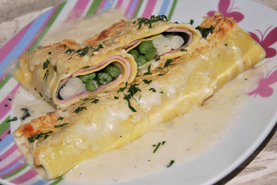 Spargel im Lasagneblatt