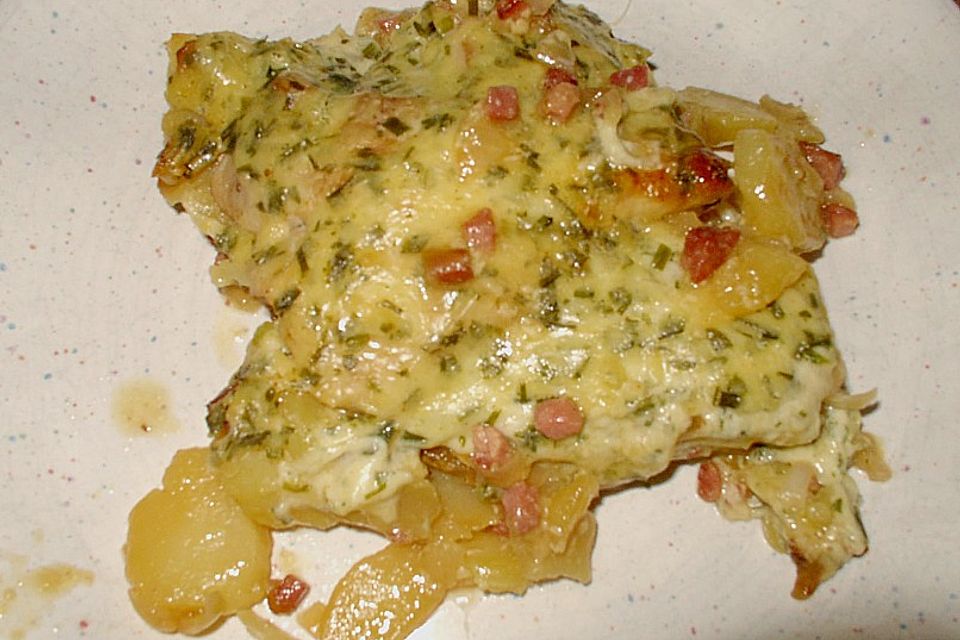 Bratkartoffelauflauf mit Schnitzel