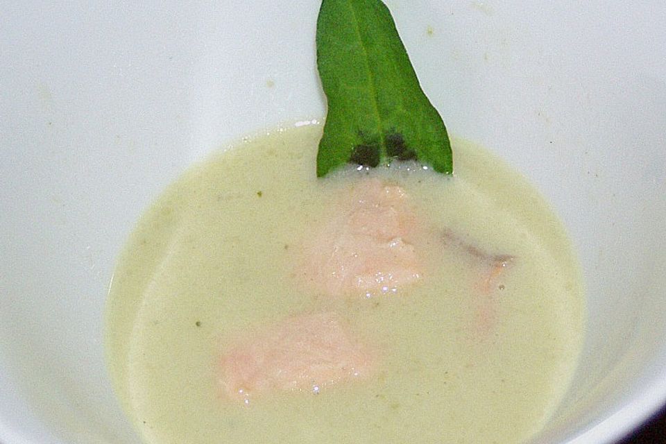 Gurkensuppe mit Lachs