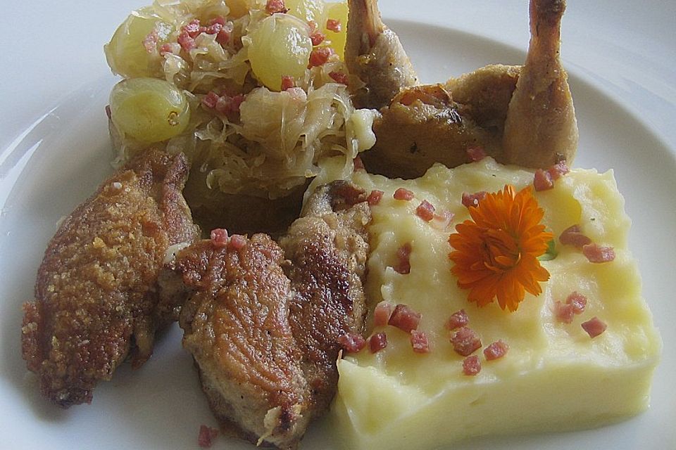 Wachtel auf Rieslingkraut