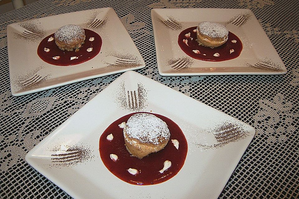 Käse - Soufflé mit Erdbeeren