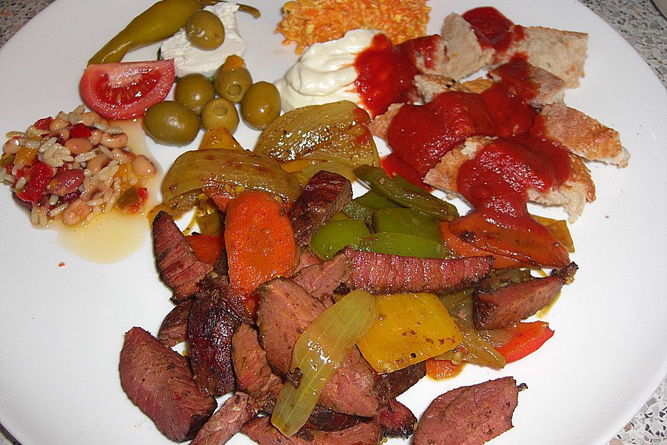 Paprika - Rindfleisch - Pfanne