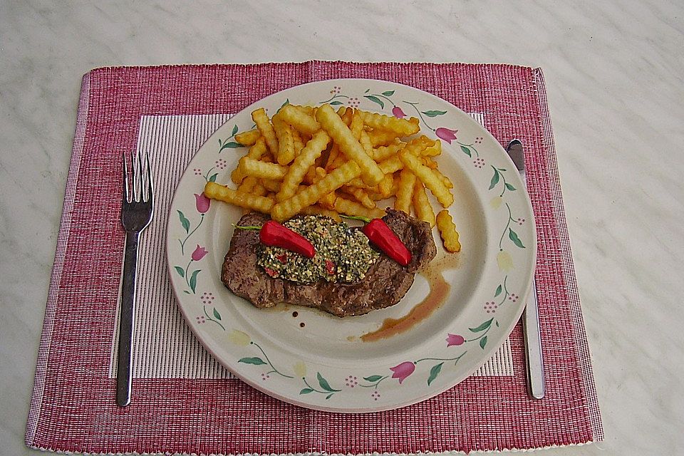 Rumpsteak mit Kräuterpaste