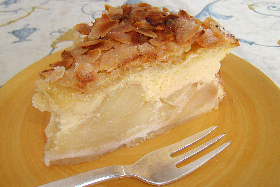 Apfel - Rahmkuchen mit Mandelkuste