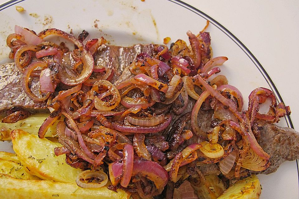 Rostbraten mit knusprigen Zwiebeln