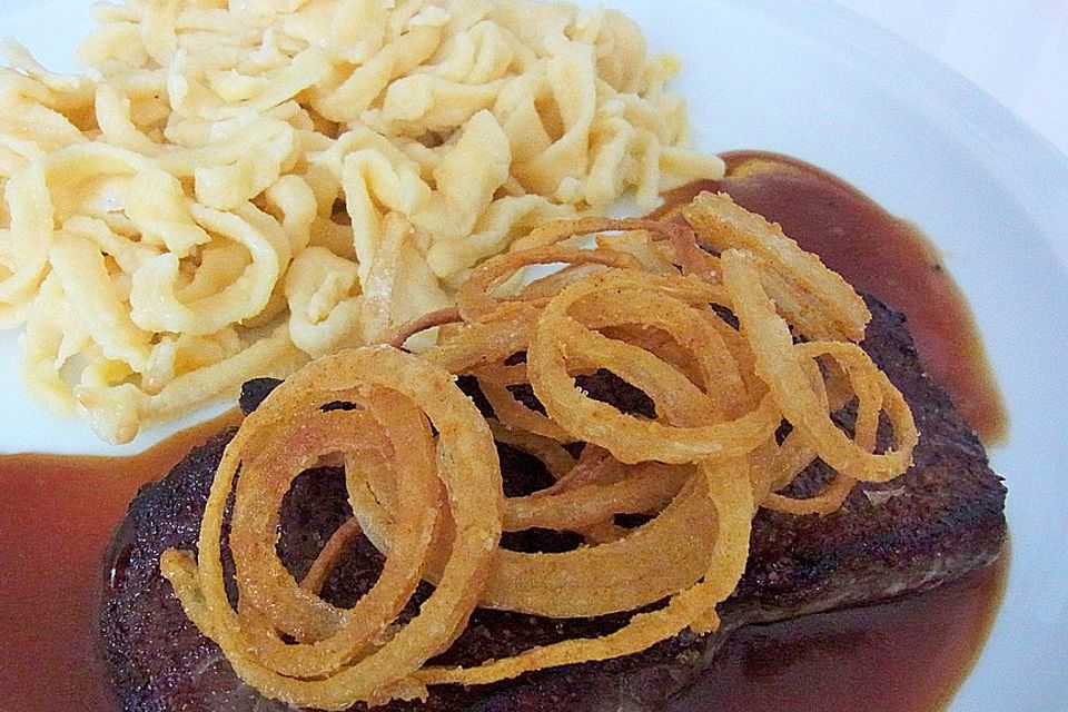 Rostbraten mit knusprigen Zwiebeln