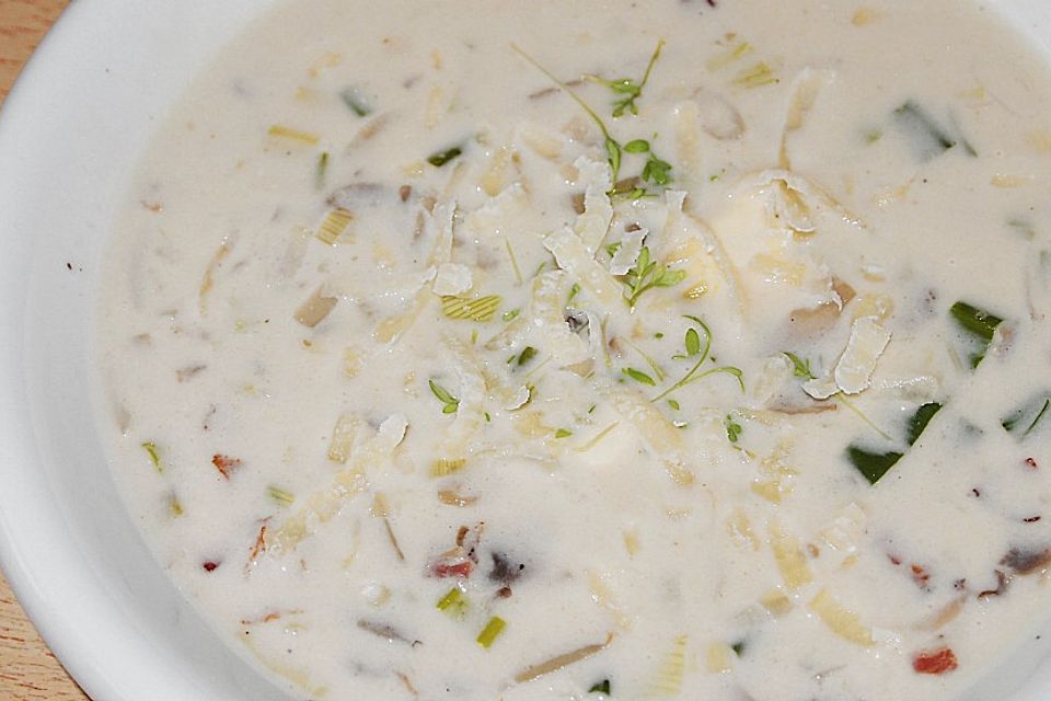 Champignon - Frühlingszwiebel - Suppe