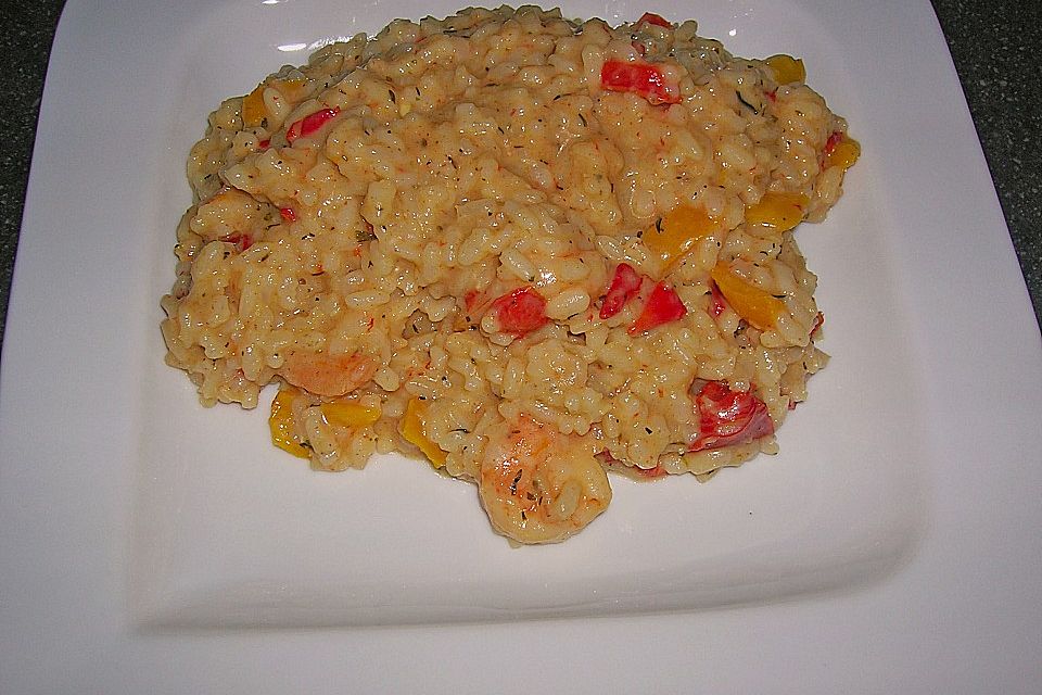 Scampi - Reis - Pfanne