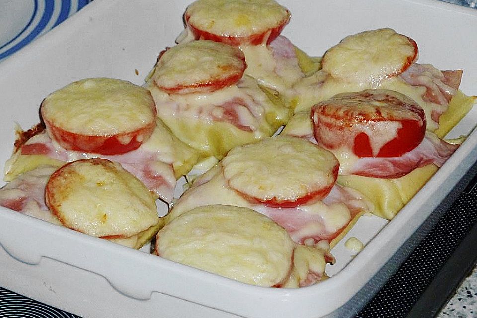 Überbackene Maultaschen