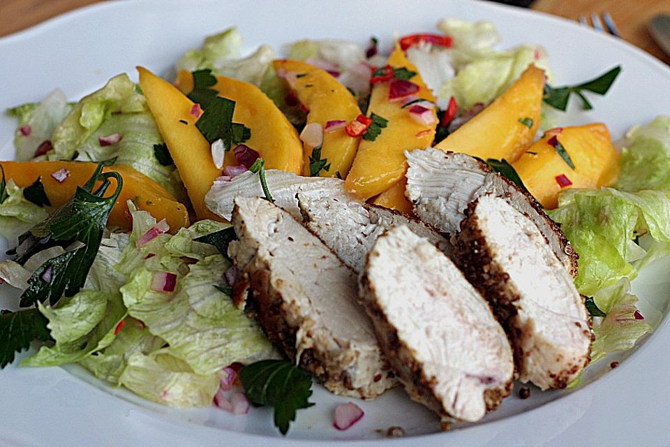 Gewürzte Hähnchenbrust mit Mango