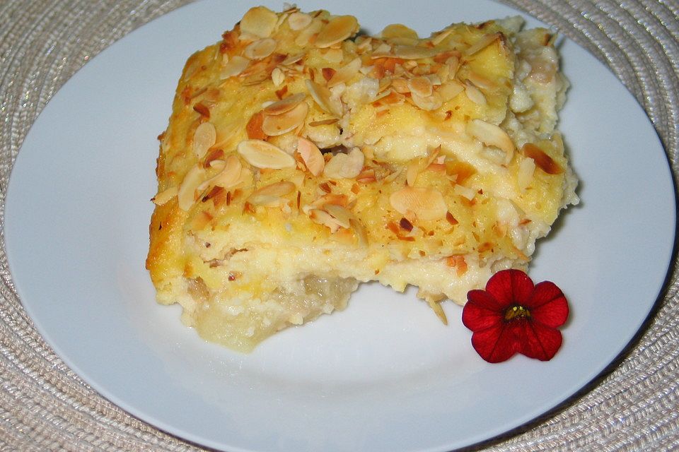 Grießauflauf mit Birnen