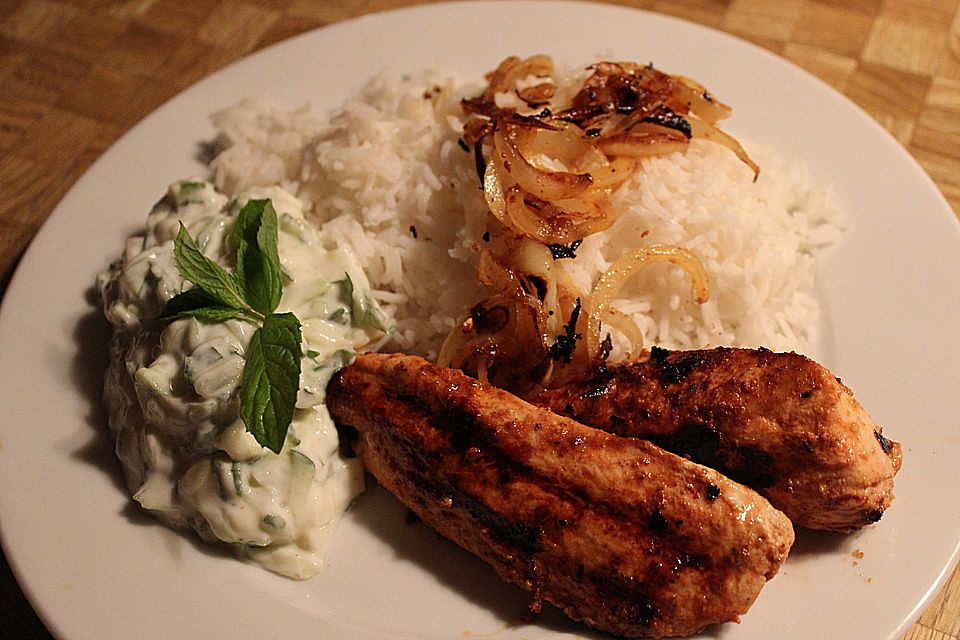 Gegrillte feurige Hühnchen - Tikka