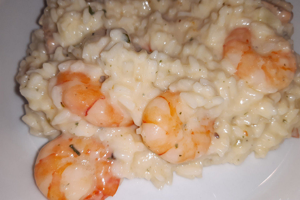 Kräuter - Risotto mit Garnelen