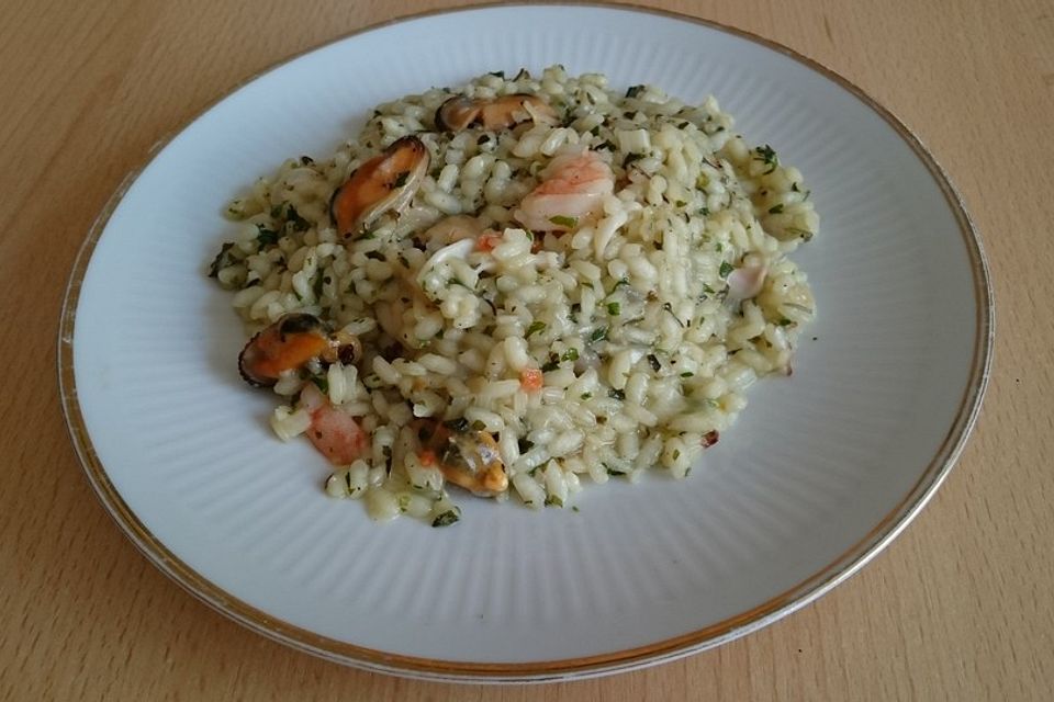 Kräuter - Risotto mit Garnelen