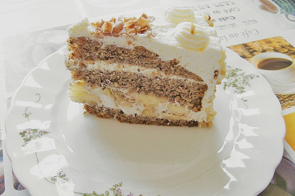 Superschnelle Bananen - Sahne - Torte