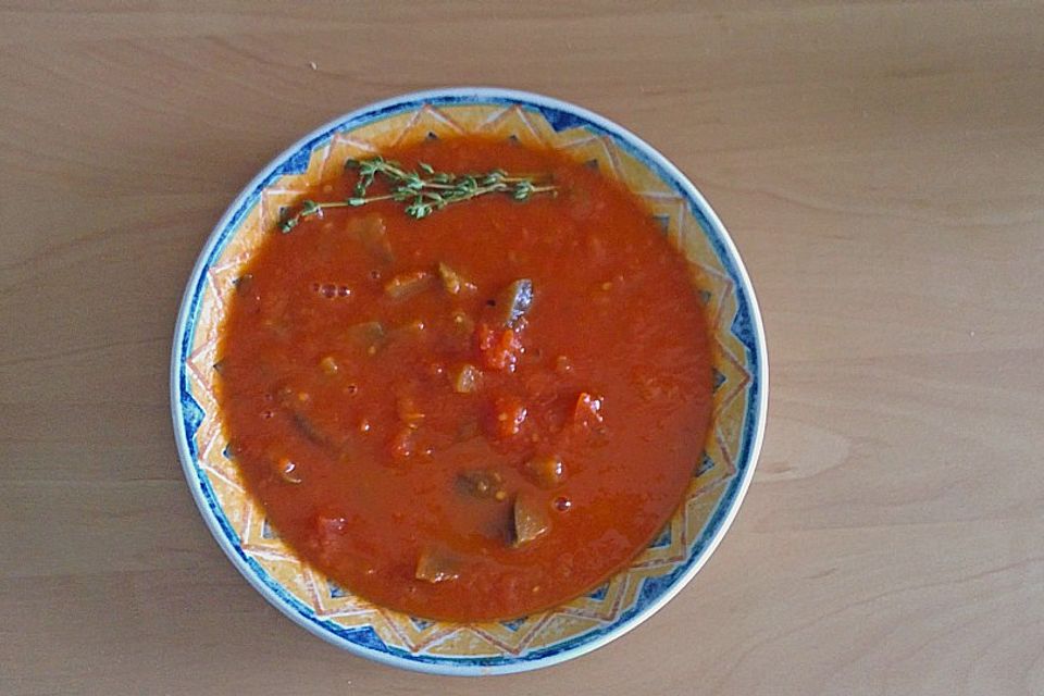 Tomaten - Auberginen - Suppe