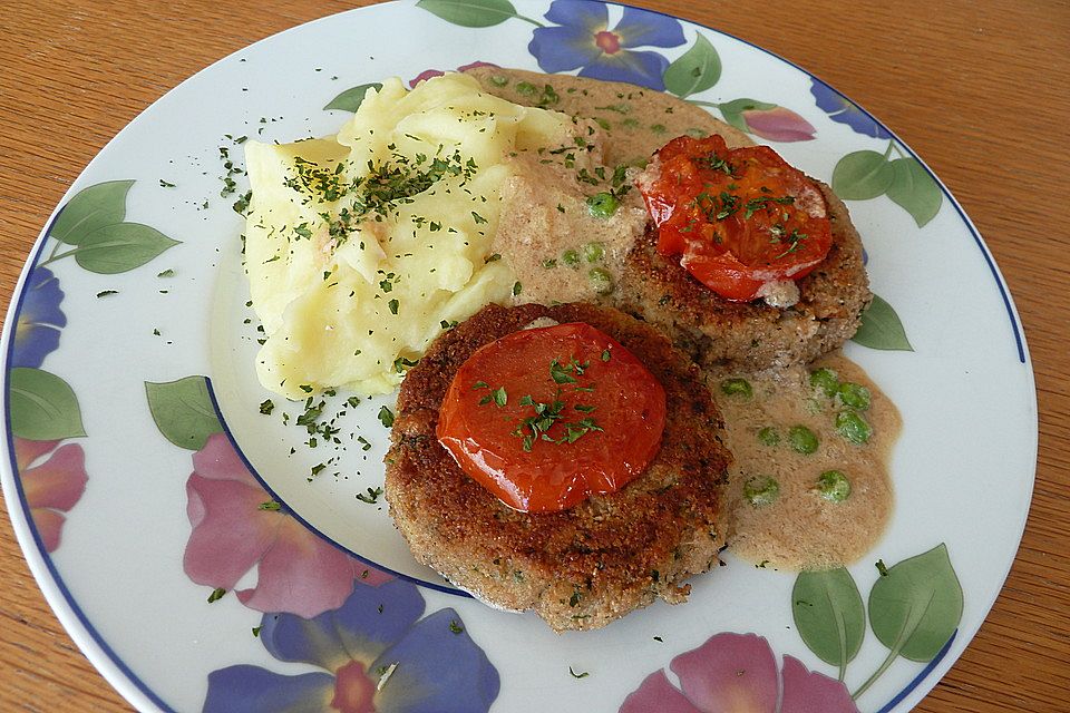 Fischfrikadellen mit Zwiebel - Biersauce