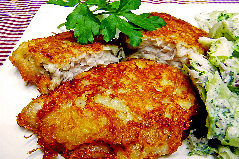 Karpfenfilet mit Kartoffelkruste