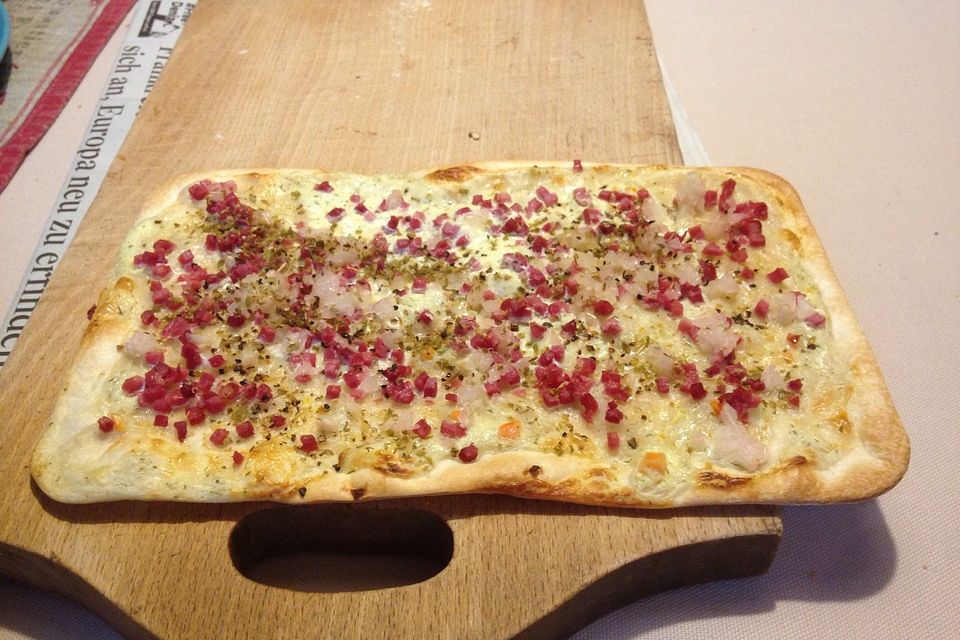 Blitzrezept für Elsässer Flammkuchen