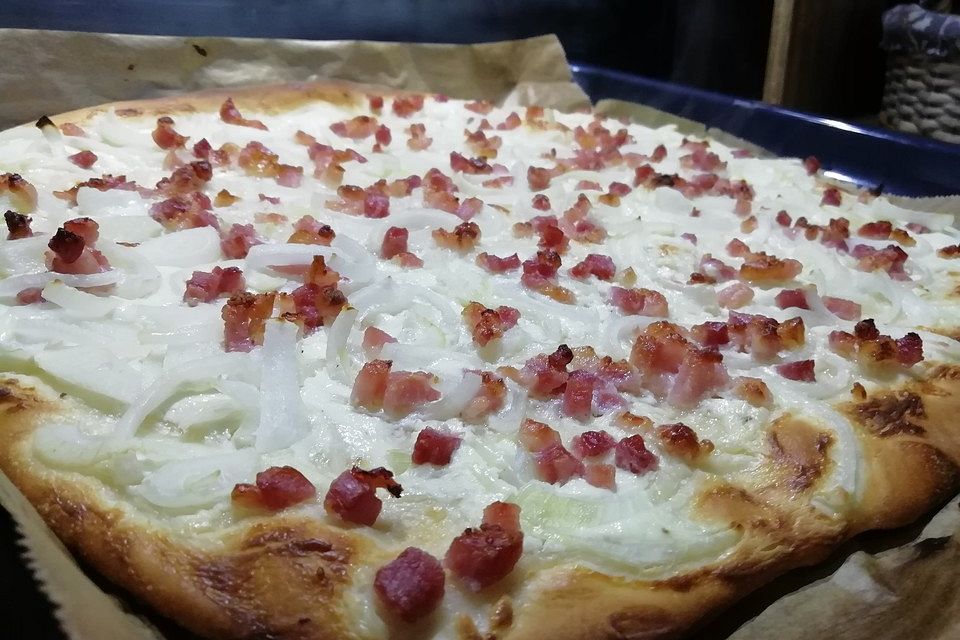 Blitzrezept für Elsässer Flammkuchen