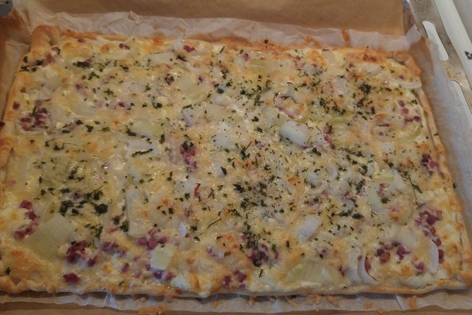 Blitzrezept für Elsässer Flammkuchen