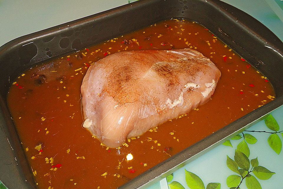 Putenbraten mit Aprikosensauce