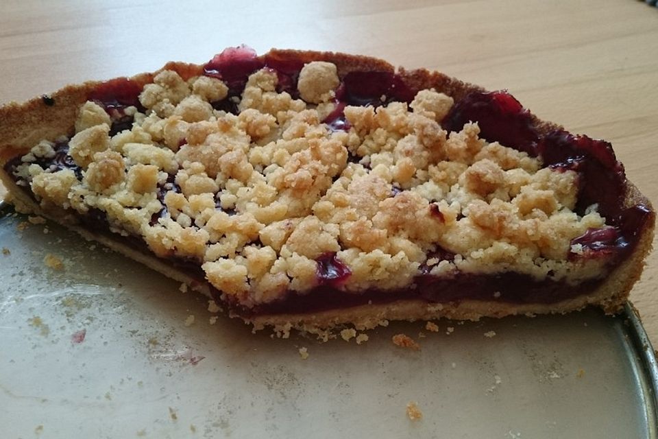 Saftiger Kirschkuchen mit Streuseln