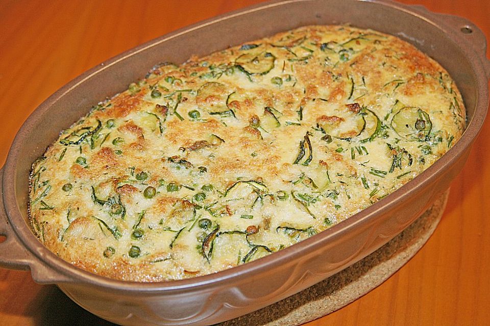 Zucchini-Erbsen-Auflauf