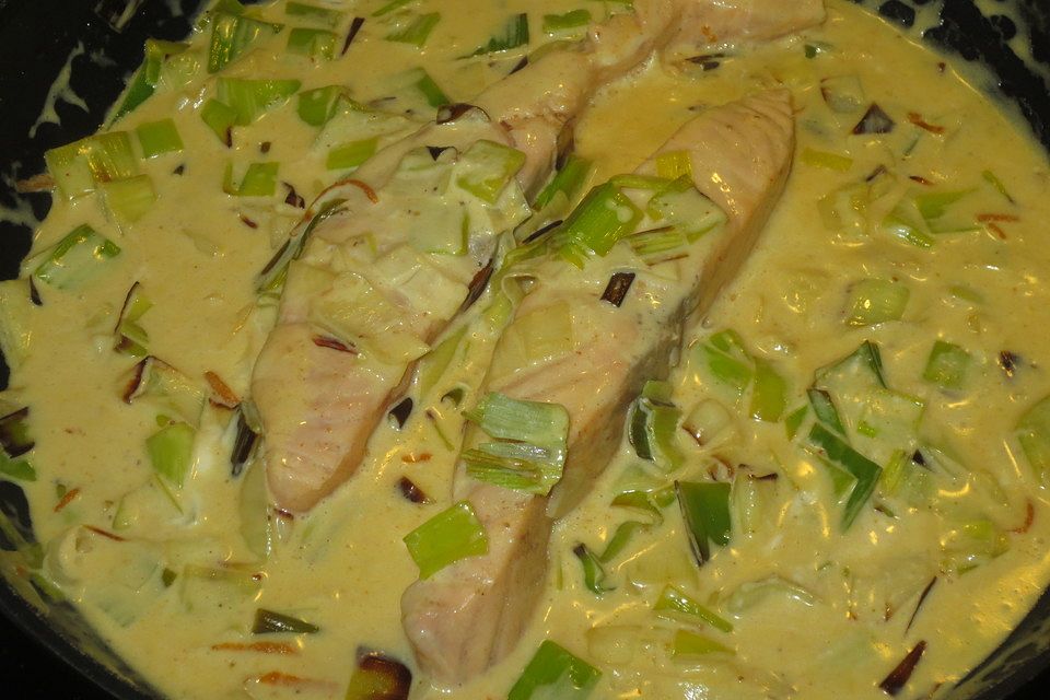 Lachs - Lauch - Sauce