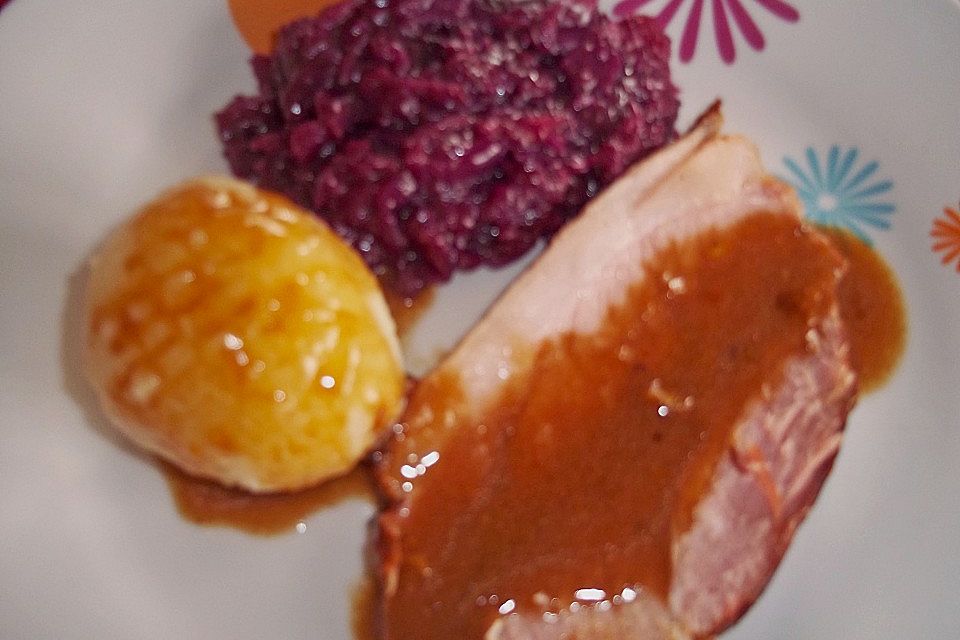 Krustenbraten mit Malzbiersoße