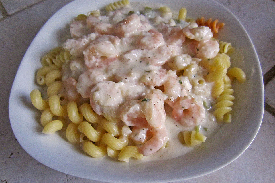 Bandnudeln mit Shrimps