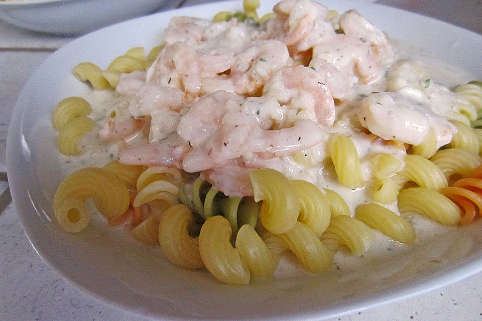 Bandnudeln mit Shrimps