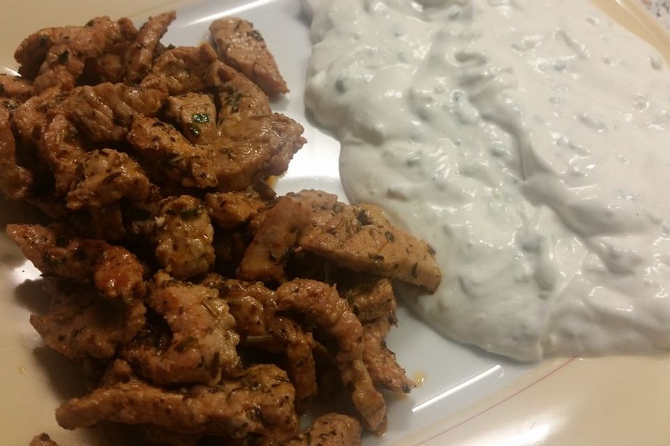 Pfannen - Gyros mit Tzatziki